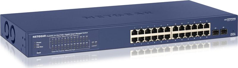 Netgear - GS724TPv2 - Netwerkschakelaar - Blauw - 24 Poorten - PoE+