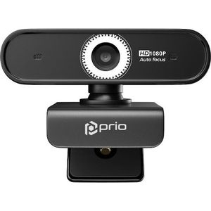 prio Full HD 1080P Autofocus Webcam Zwart (2.07 Mpx), Webcam, Zwart