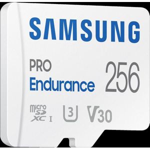 Samsung SD MicroSD kaart SDXC PRO uithoudingsvermogen (microSDXC, 256 GB, U3, UHS-I), Geheugenkaart, Wit