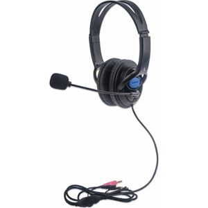 Manhattan 179317 hoofdtelefoon/headset Bedraad Hoofdband Oproepen/muziek Zwart