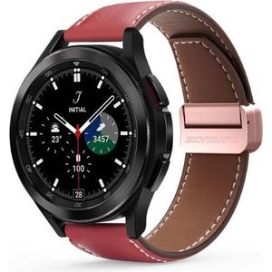 Dux Ducis YA-serie echt leren band (22 mm, Echt leer, Gear S3 Frontier, Galaxy Watch3 (45mm), Gear S3 Classic), Horlogebandjes, Rood