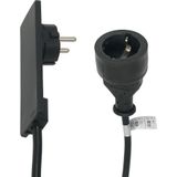 Evoline - Platte Stekker - Zwart - 1x230V NL/DE