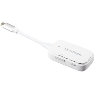 Viewsonic Draadloze dongle Tx + Rx voor USB type-C Tx en HDMI+USB type A opladen Rx (30 m), Draadloze zender, Wit