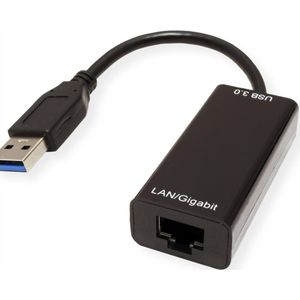 Value USB 3.0 Gigabit Ethernet Converter (USB 3.0, RJ45/LAN (1x)), Netwerkadapter, Zwart