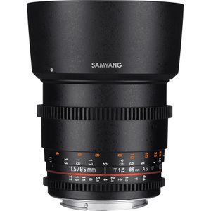 Samyang 85mm T1.5 VDSLR II Nikon (Nikon F, Volledig formaat), Objectief, Zwart