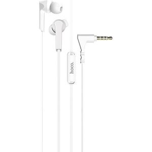 Hoco Wired headphones wire earphones Jack 3,5 mm with microphone M72 white (Bedraad), Koptelefoon, Wit