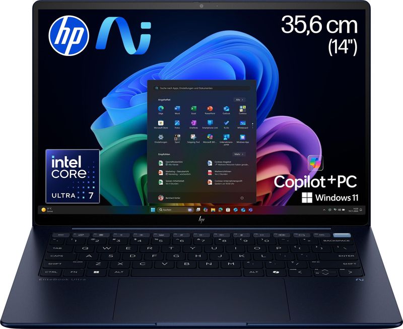 HP - EliteBook Ultra G1i - Notebook - Blauw - 14 inch - Intel Core Ultra 7 - 32 GB - 1000 GB