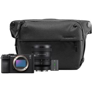 Sony A7C II zwart reisset (24 - 50 mm, 33 Mpx, Volledig formaat), Camera, Zwart