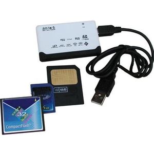 Reporter 02263 Kaartlezer Zwart, Wit USB 2.0 (USB 2.0), Geheugenkaartlezer, Wit, Zwart