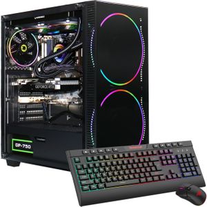 GameMax Black Hole 7455 Ryzen 5 7500F WAK 32GB DDR5 1TB SSD RTX 5070 (1000 GB, 32 GB, AMD Ryzen 5 7500F, GeForce RTX 5070), PC, Zwart