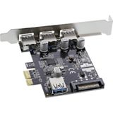 InLine - Controlekaart - 4-poorts PCI-Express USB 3.0 - Zwart - Aluminium