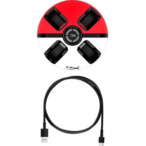 HyperX - ChargePlay Quad 2 - Accessoires voor Spelcomputers - Zwart - Rood