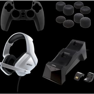 Nyko Deluxe Master Pak for PlayStation 5 Spiele-Controllerzusatz (PS5), Accessoires voor spelcomputers, Wit, Zwart