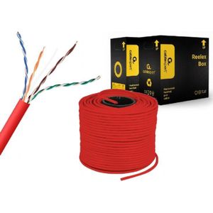 Gembird CAT5e UTP LAN kabel (CCA), massief, 1000 ft, rood (U/UTP, CAT5e, 305 m), Netwerkkabel