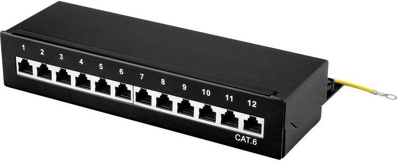 Renkforce 12 poorten Netwerkpatchbox CAT 6 1 HE Ingericht