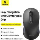 Baseus F02 - Draadloze Muis - Bluetooth 5.2 - 4000 DPI - Ergonomisch - 7 Mute Knoppen