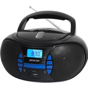Sencor SPT 2700 BK schwarz / Radio / FM / Bluetooth / CD / USB / AUX (FM, Bluetooth), Radio, Zwart
