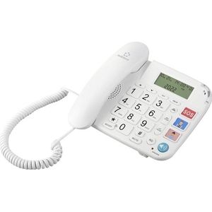 Renkforce RF-DP-400 seniorentelefoon met snoer Handsfree LC-display Wit, Telefoon, Wit