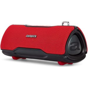 Aiwa BST-500 (8 h, Oplaadbare batterij), Bluetooth luidspreker, Rood, Zwart