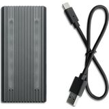 Qoltec - Harddisk Behuizing - Grijs - Aluminium - USB-C - RGB LED