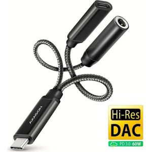 AXAGON - ADA-HCPD - Audio Adapter - Zwart - USB-C - 3,5 mm uitgang