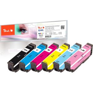 Peach PI200-293 inktcartridge 6 stuk(s) Compatibel Zwart, Cyaan, Lichtyaan, Lichtmagenta, Magenta, Geel