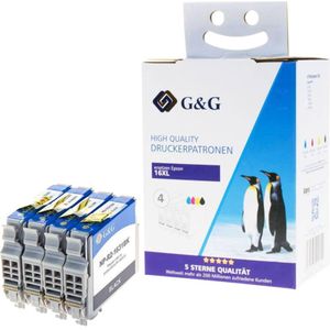 G&G, Inkt, XL printercartridges compatibel met Epson 16XL/T1636 1x per stuk zwart cyaan magenta