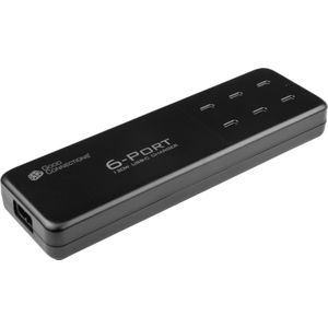 Good Connections USB desktop snellaadstation 120W, 6-poorts (6x USB-Câ""¢), PD 3.0, QC 4+, zwart (120 W, Snel opladen 4.0), USB-lader, Zwart