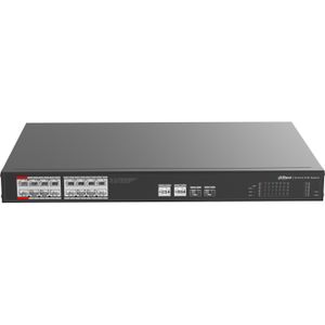 Dahua DH-PFS3220-16GT-190 20-poorts Unmanaged Gigabit Switch met 16-poorts PoE (20 ports), Netwerkschakelaar, Zwart
