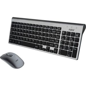 ADJ Tastiera/Muis Kit Wifi Platinum Gy 1000dpi 112tasti Multiplug&Play (IT), Toetsenbord, Zwart, Zilver