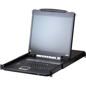 Aten CL5708IM CH KVM over IP-switch 8-poorts 17"-LCD (PS/2-USB VGA) CH-indeling, KVM schakelaars, Zwart