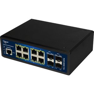 Allnet - Switch - Netwerkschakelaar - Zwart - 12 Poorten, 240W PoE, Layer2+, Fanloos