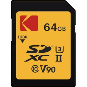 Kodak - SD 64GB UHS-II U3 V90 Ultra Pro - Geheugenkaart - 64 GB - Schrijfsnelheid tot 30 MB/s