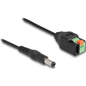 Delock DC kabel 2,1 x 5,5 mm stekker naar aansluitblokadapter (0.15 m), Stroomkabel