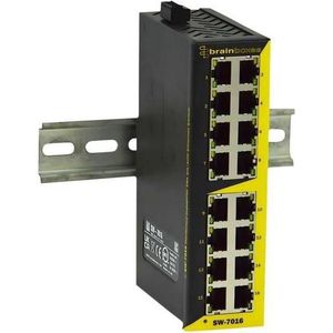 Brainboxes Ethernet-switch, RJ45-poorten 16, 100Mbps, onbeheerd (16 ports), Netwerkschakelaar