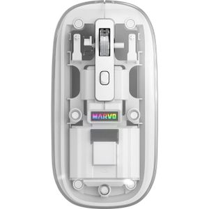 Marvo - PRISM B10 - Draadloze Muis - Wit - Optisch - 1600 DPI - 4 Tasten - USB 2,4 GHz - Bluetooth