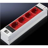 Rittal - PSM Insteekmodule - Stopcontactmodule - Rood - Metaal - 4-voudig