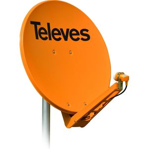 Televes QSD85-O - 10,7 - 12,75 GHz - 39,5 dBi - 10 - 80° - Oranje - Aluminium - 850 mm (Parabolische antenne, 39.50 dB, VHF / MW / LW), SAT Spiegels + SAT Antennes, Oranje