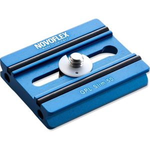 Novoflex Klemplaat Slim 50x39mm (Snelkoppelingsplaat), Statief accessoires, Blauw