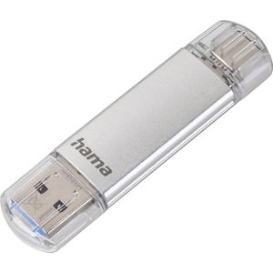 Hama C-Laeta (32 GB, USB 3.0, USB C, USB A), USB-stick, Zilver