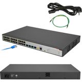 Fiberhome S4820-28T-X-PE-AC Switch 24x RJ45 1000Mb/s PoE, 4x SFP+ (24 Havens), Netwerkschakelaar, Zwart, Grijs