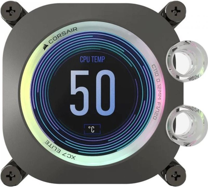 CORSAIR XC7 RGB Elite LCD Waterblok - Stealth Grijs - LCD-scherm 480 x 480 - USB-C