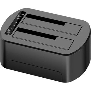 CoreParts - USB3.0 Dual Bay HDD Clone Docking Station - Zwart - Gaming Design