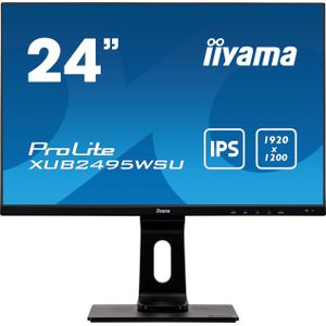 iiyama XUB2495WSU-B4 HDMI+DP+USB IPS (1920 x 1200 pixels, 24.10""), Monitor, Zwart