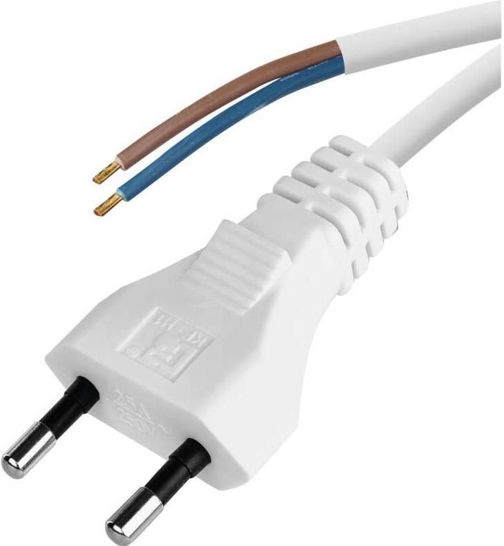 Emos - Netkabel - Wit - PVC - 3m - 2x 0,75mm2