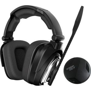 Keep Out Gaming HXAIR Hoofdtelefoon & Headset Draadloze Hoofdband Gaming Zwart (Draadloze), Gaming headset, Zwart, Zilver