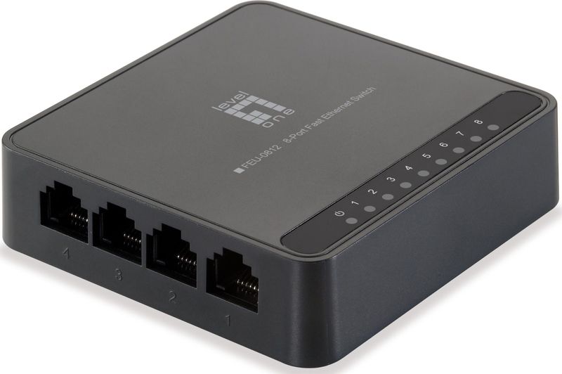 LevelOne FEU-0812 netwerk-switch Unmanaged Fast Ethernet (10/100) Zwart