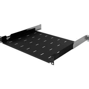 Stalflex Rack Shelf Gereguleerd 19" 1U Zwart S-RSA19-1U-350B, Accessoires voor serverkasten, Zwart