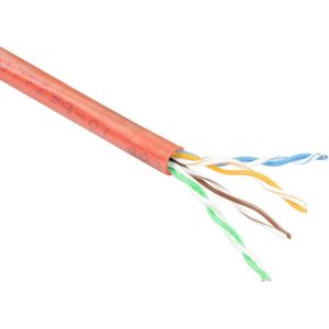 ACT CAT6 U/UTP streng patch rood 100 m. Type: 100 m rol, Rode C6 u/utp patch pvc rood 100m (CAT6, 100 m), Netwerkkabel