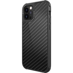 Black Rock Robuuste Echte Koolstof (iPhone 12, iPhone 12 Pro), Smartphonehoes, Zwart